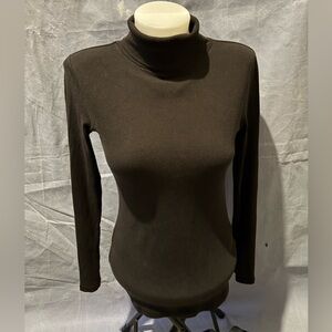 Black Turtleneck Long Sleeve Top
